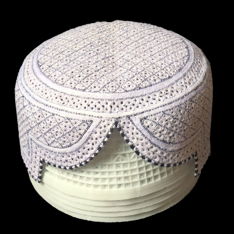 White Jamali Rumali Sindhi Cap or Topi MKC-850